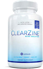 Load image into Gallery viewer, ClearZine Acne Solution - The Best Natural Acne Pills for Rapid Acne Treatment and Radiant Skin | Reduce Skin Redness and Prevent Breakouts for Clear Skin, 90 Capsules