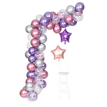 Load image into Gallery viewer, Purple Metallic Chrome Pink Silver Balloons Garland Arch Kit 62 Pcs Unicorn Theme Wedding&Birthday Decoration Globos Party