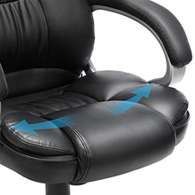 Load image into Gallery viewer, SONGMICS Office Executive Swivel Chair with 76 cm High Back Large Seat and Tilt Function Computer Chair PU Black OBG24BUK