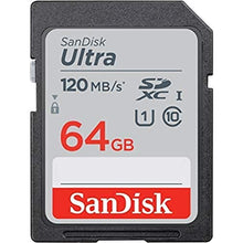 Load image into Gallery viewer, SanDisk Ultra 64GB SDXC Memory Card, Up to 120 MB/s, Class 10, UHS-I, V10