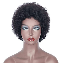 Load image into Gallery viewer, YEESHEDO Short Curly Human Hair Wigs for Women Afro Curly Wig Natural Black Brazilian Real Hair Wigs 150% Density (Black / 1B#)