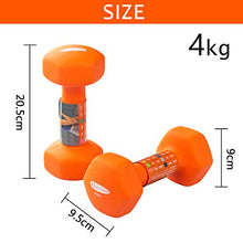 Load image into Gallery viewer, ACTIVE FOREVER Dumbbells Set of 2, Hex Dumbbells Pair, Neoprene Waterproof Non-slip Dumbells Set (Orange 2×4kg)