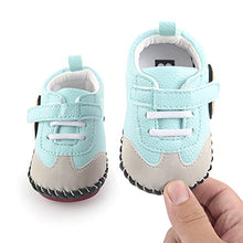 Load image into Gallery viewer, Baby Shoes Girls Boys Toddler Shoes PU Leather Hard-Soled Walking Sneakers Infant Rubber Shoes Newborn Cartoon Beginner Walking shoes0 to 18 Months (Blue, 0_Months)