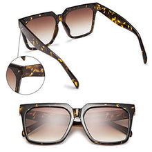 Load image into Gallery viewer, FEISEDY Oversized Sunglasses for Women Flat Top Square trendy Thick Rim Frame Shades UV400 B2585