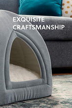 Load image into Gallery viewer, BEDSURE Cat Cave Bed Igloo - Small Cat Tent Bed House with Removable Washable Cushion Pillow Foldable Portable Pet Bed, Light Grey, 35x35x38cm