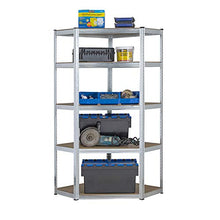 Load image into Gallery viewer, Heavy Duty Corner Galvanised Steel Shelving Garage Racking Unit 175kg per shelf (5 Levels 1800mm H x 900mm/698mm W x 400mm D) + FREE NEXT DAY DELIVERY