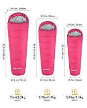 Load image into Gallery viewer, KingCamp Kids Sleeping Bag 3-4 Seasons Compact Warm Soft Portable Double Layer 300GSM for Boys Girls Junior Sleeping Bags for Camping Hiking Outdoors 165 × 70 cm