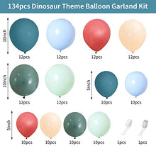 Load image into Gallery viewer, Balloon Arch Kit, Colourful 134 pcs Pastel Blue Red Green Orange Rainbow Balloon Garland Arch Kit Blue Sage Green Balloons Set for Kids Boys Dinosaur Theme Birthday Baby Shower Party Decorations
