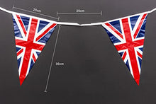 Load image into Gallery viewer, SHATCHI 20m/65ft Long Union Jack Bunting Banner with 50 Triangle Flags Sports Royal Events Street Party Decorations Pub BBQ Great Britain Support