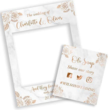 Load image into Gallery viewer, Personalised Wedding Selfie Frame Photobooth Prop Decoration for Creating Fabulous Memories of Your Special Day - Marble Flowers