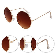 Load image into Gallery viewer, Dacitiery 3 Pcs Hippie Costume Set, Funky Afro Wig VintageSunglasses and Peace Sign Necklace Fancy Dress Hippy Accessories for60s/70s Theme Party( Brown)