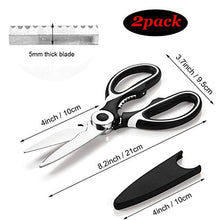 Load image into Gallery viewer, 2Pcs Kitchen Scissors, Heavy Duty Kitchen Scissors, Stainless Steel Kitchen Shear with Cover, Sharp Cooking Scissors for Meat Chicken Fish Nut Vegetable Herb, Bottle Opener
