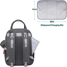 Load image into Gallery viewer, Baby Changing Bag Backpack, BabbleRoo Nappy Changing Back Pack Diaper Bags with Changing Mat & Pacifier Holder for Mom & Dad (Dark Grey)