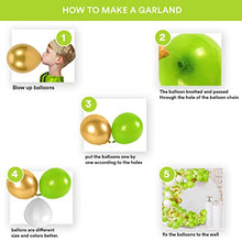Load image into Gallery viewer, Ready Balloon Arch Kit – 122 Pcs Including Balloon Pump, White, Green and Confetti Balloons – Balloon Arch for Baby shower, Birthday Parties and for Welcome Parties