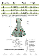 Load image into Gallery viewer, ihot Women's Vintage 1950s Classy Rockabilly Retro Floral Pattern Print Cocktail Evening Swing Party Dress, 1-ice Blue, M