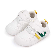 Load image into Gallery viewer, MASOCIO Baby Boys Gilrs First Walking Shoes Toddler Trainers Sneakers Infant 6-12 Months Size 3 UK Child White Green