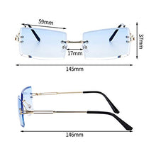 Load image into Gallery viewer, Joeleli 4 Pairs Rimless Rectangle Sunglasses for Women Men Frameless Vintage Square Glasses