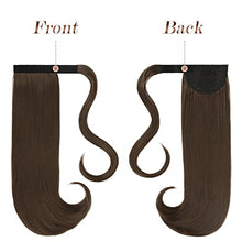 Load image into Gallery viewer, FESHFEN Ponytail Extension 18" Wrap Around Hair Ponytails Long Straight Ponytail Hair Extensions Synthetic Clip in Pony Tail Extensions Medium Chestnut Brown Hairpiece for Women Girl