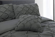 Load image into Gallery viewer, Aaryan Linen Pintuck Duvet Cover Sets - Double Duvet Set - Perfect Double Bedding Set with Pillow Cases & Complementary Pintuck Cushion Cover - Charcoal