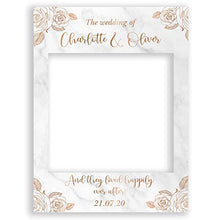 Load image into Gallery viewer, Personalised Wedding Selfie Frame Photobooth Prop Decoration for Creating Fabulous Memories of Your Special Day - Marble Flowers