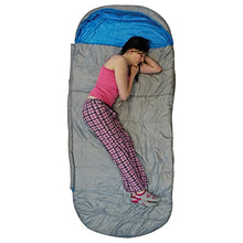 Load image into Gallery viewer, Highlander Kids Sleeping Bag For Camping, Hiking, Travelling, Indoor or Sleepover | Lightweight 882g | Rectangular Style | Toddler - Junior | Warm Snuggle Sleep Bags