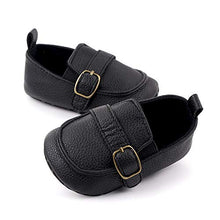 Load image into Gallery viewer, MASOCIO Baby Shoes Boy Moccasin Infant Newborn Soft Sole Casual Flats First Walking Shoes Black 0-6 Months
