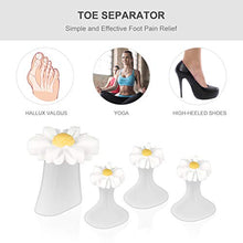 Load image into Gallery viewer, Frcolor Daisy Silicone Toe Separators Gel Foot Toe Spacers Pedicures Nail Art Tools 8pcs (White)