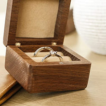 Load image into Gallery viewer, Custom Wooden Wedding Ring Box, Wooden Double Ring Box, Engagement Ring Box, Walnut Storage Ring Box, Wedding Birthday Gifts For Women