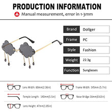 Load image into Gallery viewer, Dollger Rimless Cute Sunglasses For Women Trendy Vintage Creative 90s Sunglasses Funny Cloud Shaped Disco Glasses (A Grey)