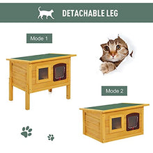 Load image into Gallery viewer, PawHut Garden Wooden Cat House Outdoor Pet Play Home Water-resistant Roof Kitty Shelter Kennel w/ith Door & Window