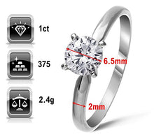 Load image into Gallery viewer, 4 claw diamond Ring 1ct in white gold for women_L