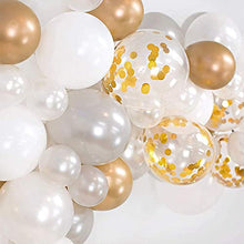 Load image into Gallery viewer, Balloon Arch Garland Kit, 102pcs White Gold Silver Birthday Party Decoration, 12pcs Confetti Balloon 90pcs Latex Balloon, Decoration Balloons for Birthday Wedding Christmas Baby Showers New Year
