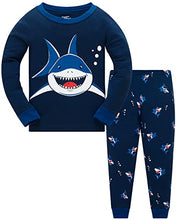 Load image into Gallery viewer, Boys Pyjamas Dinosaur Planet Kids Pjs Sets 100% Cotton Nightwear Toddler Clothes Long Sleeve Sleepwear 2 Piece Outfits 2-10 Years (7-8 Years, Shark Blue)