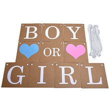 Load image into Gallery viewer, Boy or Girl Banner and Gender Reveal Balloons Set for Baby Shower Gender Reveal Party Pregnancy Announcement