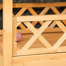 Load image into Gallery viewer, PawHut Wooden Cat House Outdoor Luxury Wood Room Weatherproof Shelter Dog Puppy Garden Large Kennel Crate Natural Wood