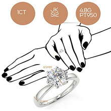 Load image into Gallery viewer, diamond ring 1 carat solitaire with diamond grading report (R)