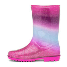 Load image into Gallery viewer, Zone - Kids Pink & Blue Unicorn Glitter Welly - Size 11 Child UK - Multicolour