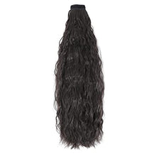 Load image into Gallery viewer, Long Corn Wave Ponytail Extension Clip in Ponytail Extension Wrap Around Long Wavy Curly Pony Tail Hair Fluffy Synthetic Hairpiece for Women (2#Black Brown)