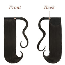 Load image into Gallery viewer, FESHFEN Ponytail Extension 18" Wrap Around Hair Ponytails Long Straight Ponytail Hair Extensions Synthetic Clip in Pony Tail Extensions Darkest Brown Hairpiece for Women Girl