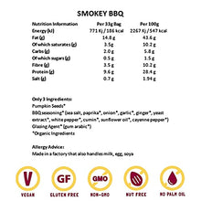 Load image into Gallery viewer, Nutrilicious Smokey BBQ Pumpkin Seeds - Keto & Low Carb, Vegan, Gluten Free, High Protein, High Fibre, Nut Free, Healthy Snacks - 100% Organic (12 x 34g)