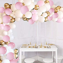Load image into Gallery viewer, Bellatoi Balloon Arch Garland Kit,126pcs Gold and White Pink Party Decoration,White Gold Pink Balloon Metal Latex Balloon, Decoration Balloons for Birthday Wedding Graduation