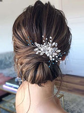 Load image into Gallery viewer, Vakkery Bride Wedding Hair Comb Slides Silver Crystal Hair Piece Rhinestone Bridal Hair Accessories for Women and Girls