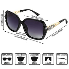 Load image into Gallery viewer, 2pcs Women Large Sunglasses, Classic Trend Ladies Sunglasses UV400 Protection Oversized Polarised Sunglasses Sparkling Large Frame Sunglasses for Women
