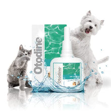 Load image into Gallery viewer, ICF Otodine Dog Ear Cleaner - Drops to Stop Head Shaking, Itchy & Waxy Ears - Vet Recommended, Non-Toxic Ear Cleaning Solution for Dogs - Dropper Bottle 100 ml