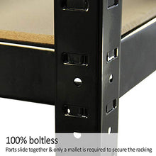 Load image into Gallery viewer, 5 Tier Racking Shelf Heavy Duty Garage Shelving Storage Shelves Unit for Workshop/Shed/Office/Garage, 150x70x30cm Black, 5 Year Warranty