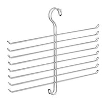 Load image into Gallery viewer, iDesign 6760 Scarf Hanger with 8 Tiers, Metal Hanging Scarf Organiser for Wardrobe or Closet, Also Works as Tie Rack or Belt Hanger, Silver