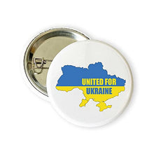 Load image into Gallery viewer, stika.co United with Ukraine Badge, Pin Button Badge, United against war, 38mm, Button Chest Pin Badge (2)