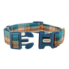 Load image into Gallery viewer, YUDOTE Soft Dog Collar Cloth Wrapped British Style Plaid Collars Non-irritant for Small Dogs with Sensitive Skin,Blue