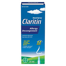 Load image into Gallery viewer, Claritin Allergy Decongestant Nasal Spray, Fast Acting Relief, 25ml
