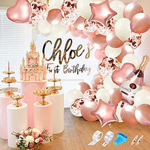 Load image into Gallery viewer, AODIGEGE Rose Gold Balloon Arch Kit 125pcs Balloon Arch Garland Kit Champagne Bottle Balloons + Confetti Balloon and Tape Strip Decoration Balloons for Party Decorations Wedding Birthday